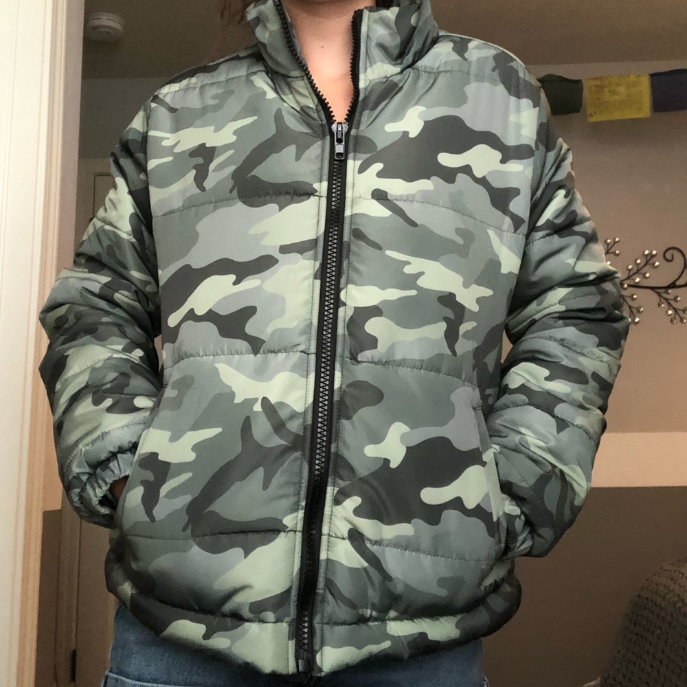 camo puffer jacket